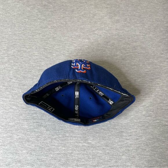 New York Mets  Royal Blue New Era Fitted Hat - Cut Brim - Picture 5 of 9